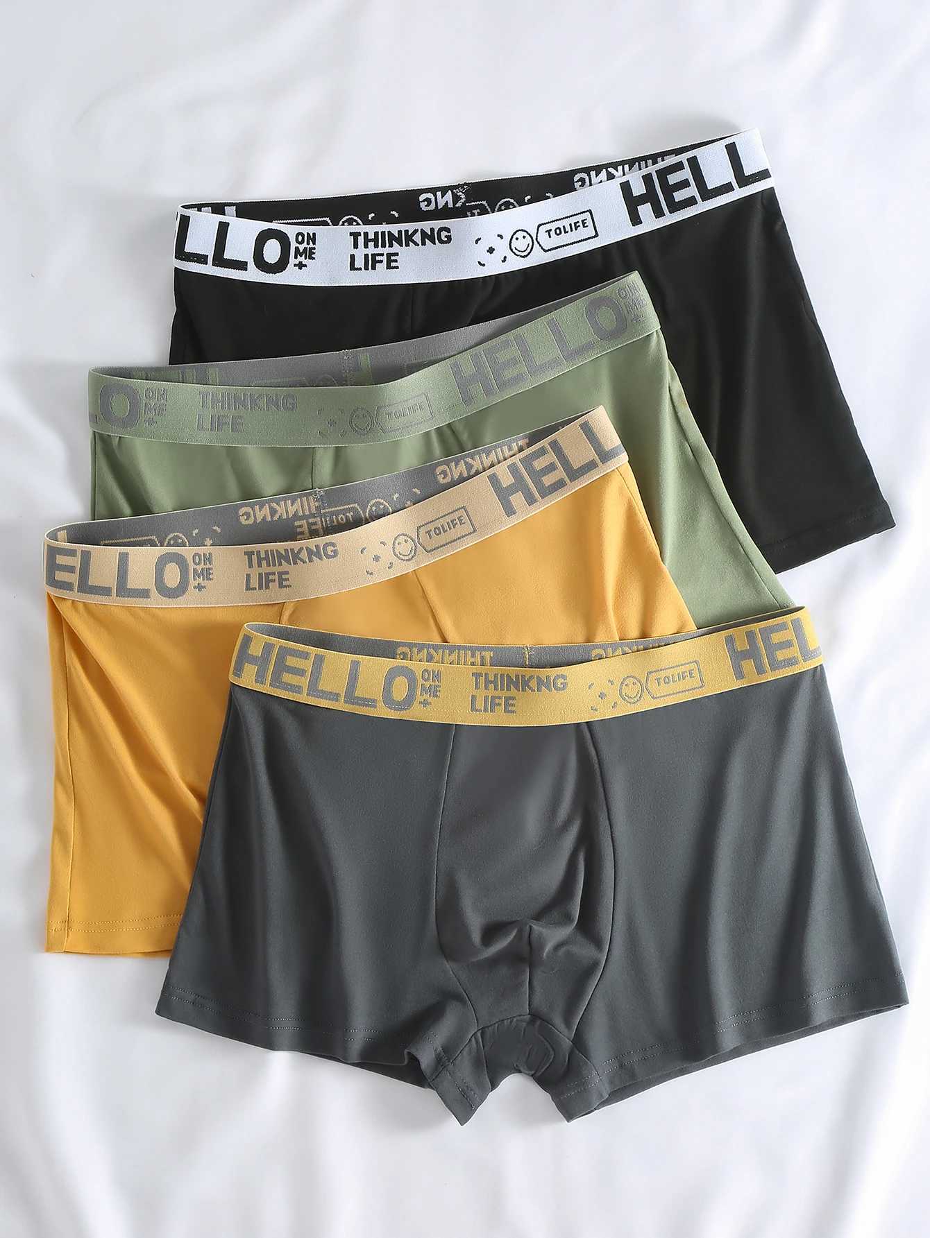 Mens underwear Set of 4 standard stylish and comfortable boxer underwear mens briefs breathable standard mens shorts W250603