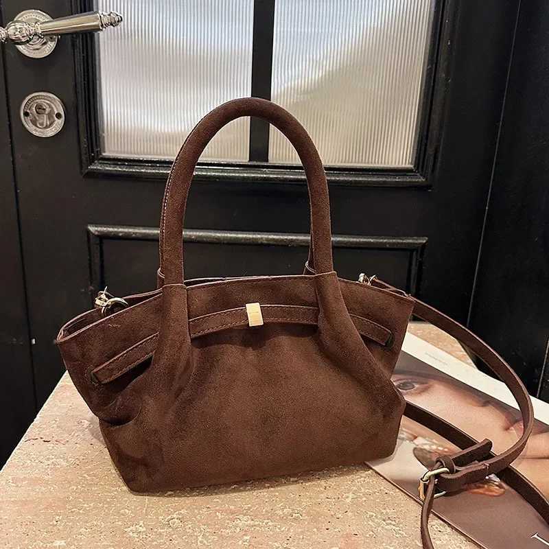2024 New Suede Leather Underarm Shoulder Bag For Women Fashion Mini Dumpling Handbag Design Commuter Crossbody Phone Tote Bags W250602