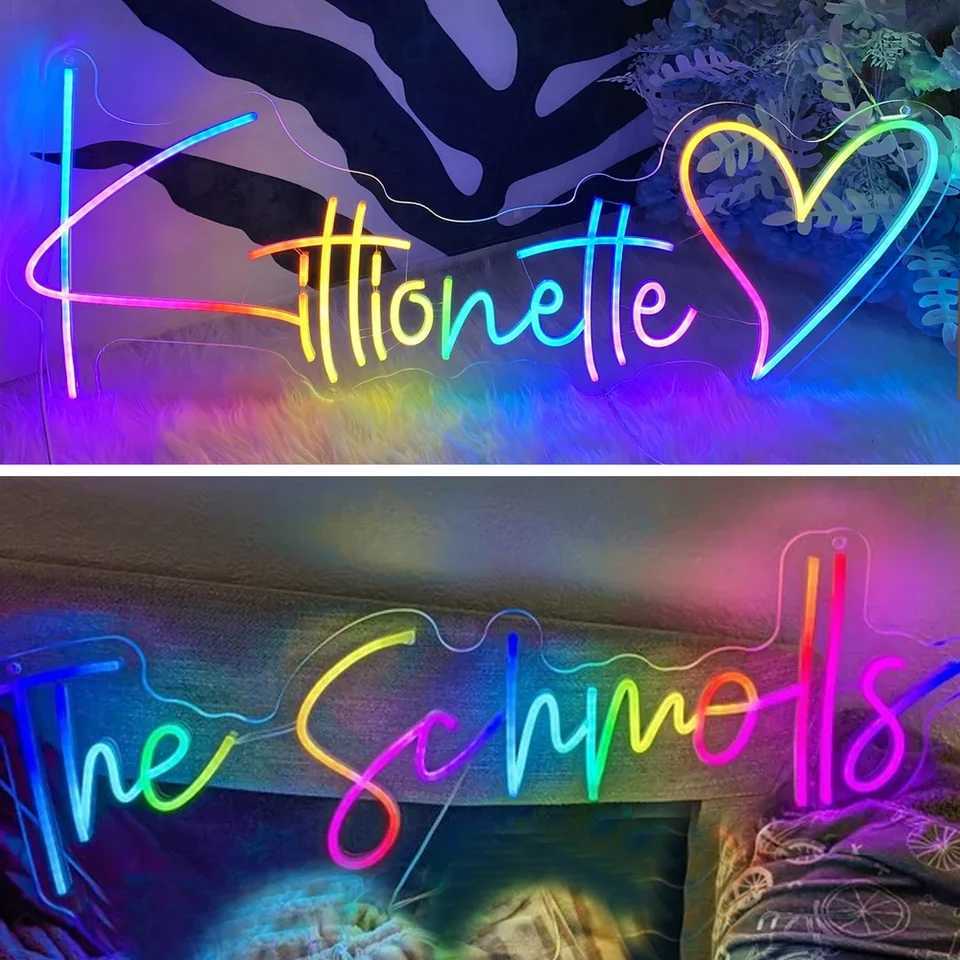 Private Custom RGB Neon Sign for Name Design Party Birthday Room Decor Bedroom Bar Shop Neon Light LED Sign Personalized GiftsXJ250602