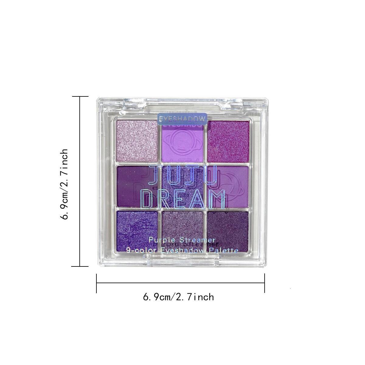 Nine-Grid Purple Eyeshadow, Smoky Violet & Pearlescent Matte, Perfect for an Alluring and Enchanting Eye Makeup.