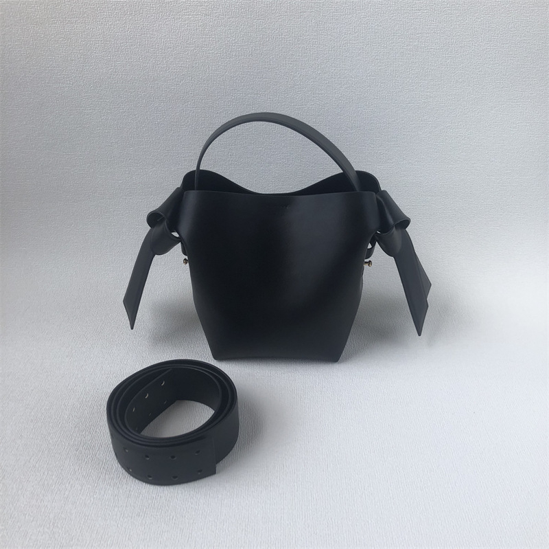 Hot Women's Genuine Leather Simple Bowknot Trendy Shoulder Bags Crossbody Handbag Bags Bucket Bag