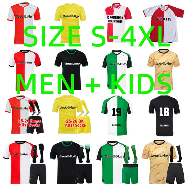 24 25 26 FEYENOORDS Soccer Jersey HANCKO GIMENEZ TRAUNER IVANUSEC HARTMAN ZERROUKI PAIXAO CARRANZA Q. TIMBER STENGS 2024 2025 2026 football shirt men kids maillots