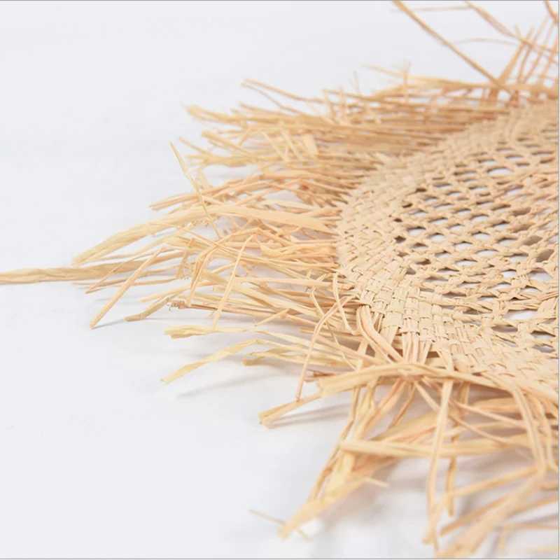 Hollow Out Big Brim Hand Made Straw Hat Fashion Unisex Shading Burrs Breathable Personality Beach Hat Summer Cap W250602