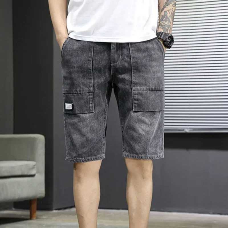 Mens Denim Shorts Knee Length Short Jeans Pants for Men Selvedge Long Camouflage Half Designer Cowboy Trend 2024 Luxury Wide Thin T250603