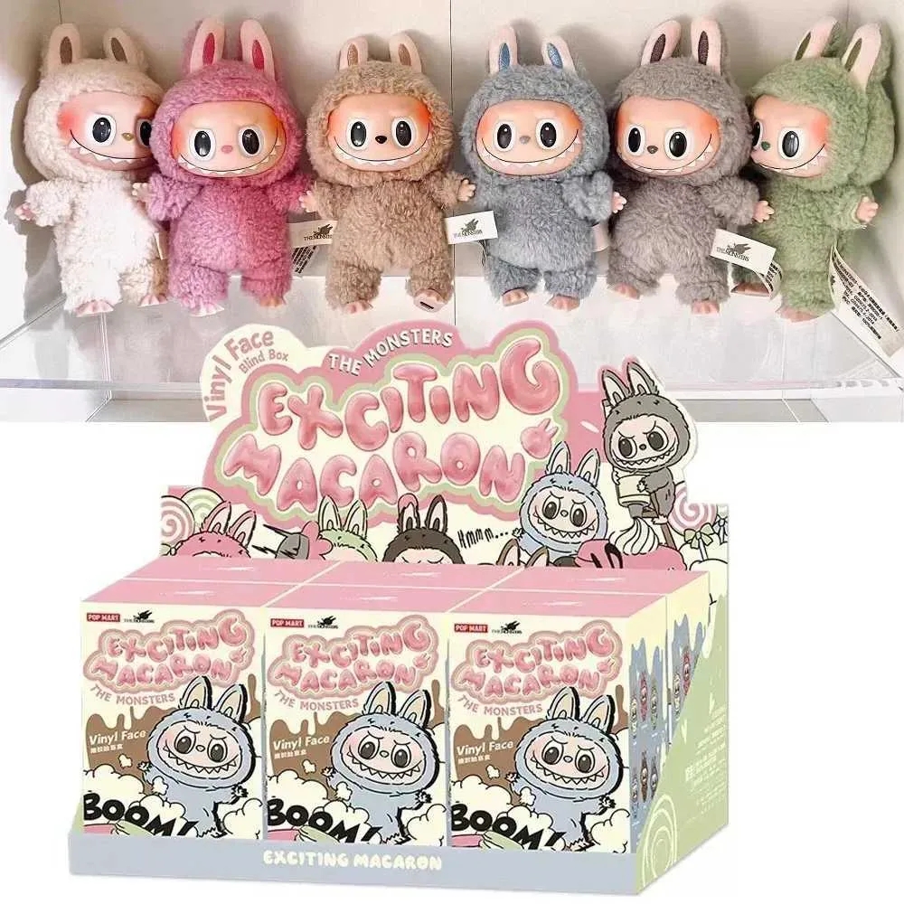 Labubu The Monsters Heartbeat Macaron Enamel Face Blind Box Pvc Figurine Labubu sitting party Kawaii Doll Kid Christmas GiftsT250318