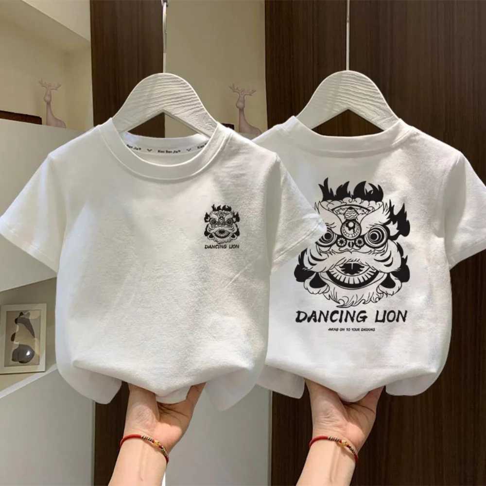 Childrens Short-Sleeved T-Shirt for Summer New Half-Sleeved T-Shirt for Medium and Large Boys and Girls Pure Cotton T250603