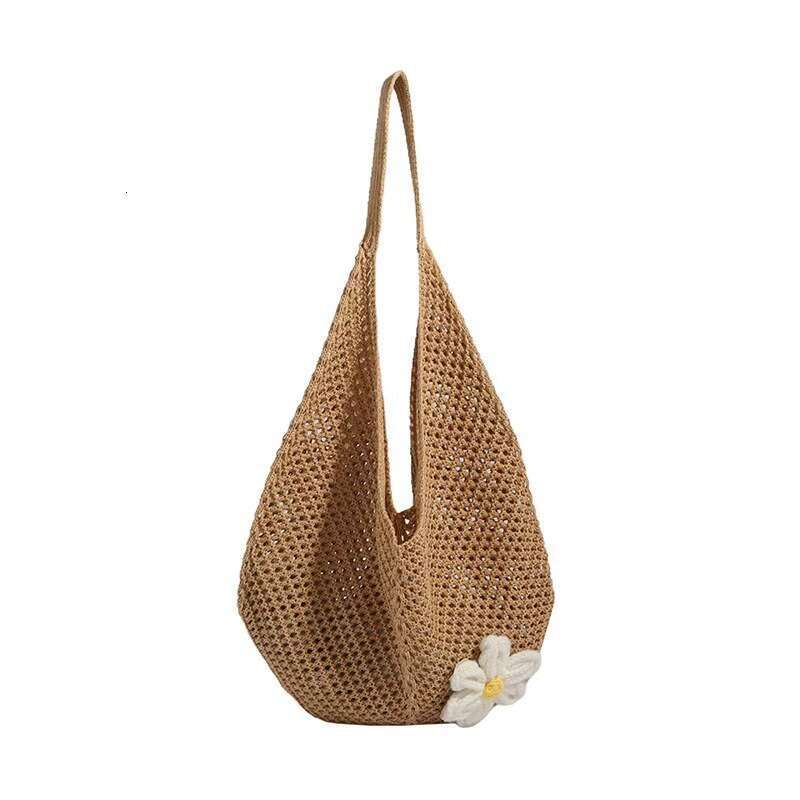 Summer Handwoven Women's 2025 New Shoulder Large Capacity Tote Beach Vacation Straw Bag