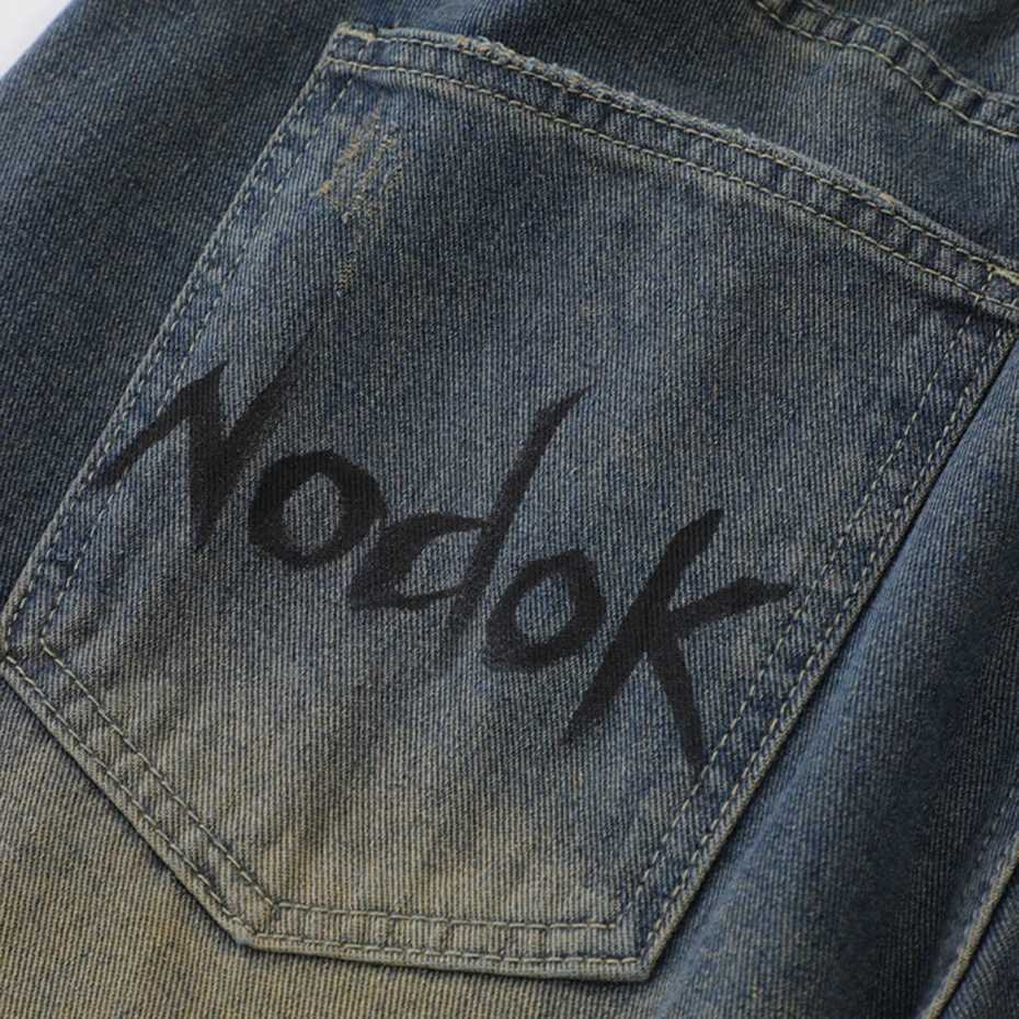 Y2K Blue Denim Shorts Spider Cobweb Printed Summer Loose Casual Jeans Shorts Fashion Harajuku Hip Hop Streetwear Shorts for Men T250603
