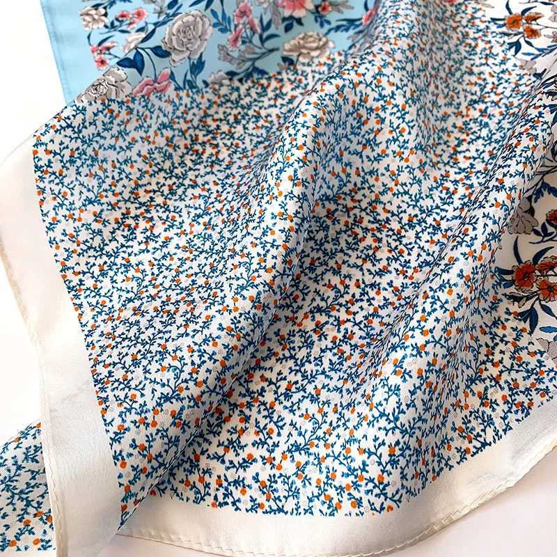 Fashion 100% Silk Satin Scarf Women Handkerchief Printed Bag Scarfs Female Square Head Bandana Small Neck Scarves For Ladies W250602