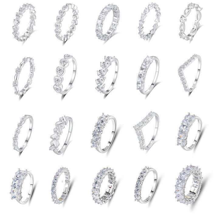 S Pure Silver High Carbon HW for Women Ins Style Niche Light Luxury Row Diamond Stacking Zircon Ring