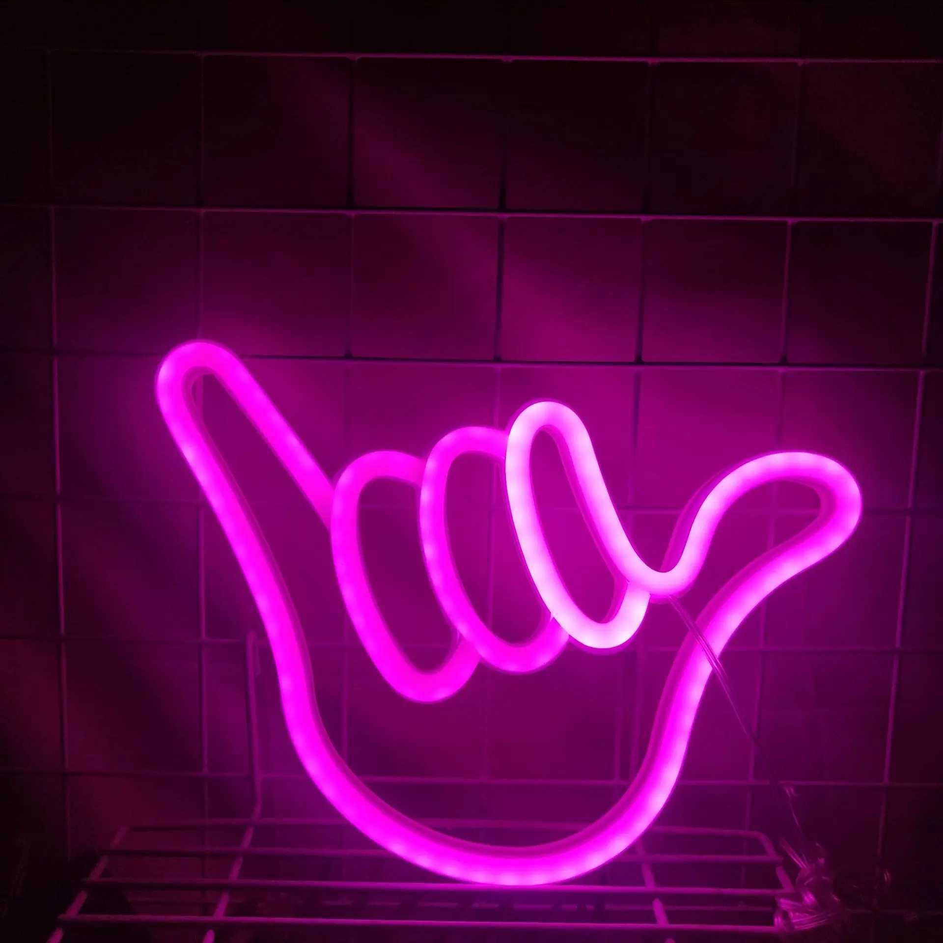 Fingers Alien Neon Lights Artistic LED Ornaments Lights USB/battery Powered Holiday Parties Bars Rooms Night Sign Light 305 XJ250602