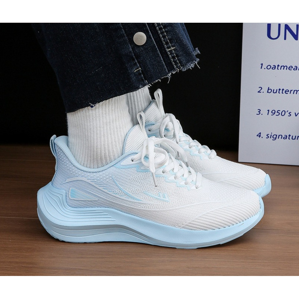 Flyknit Sneakers For Women Casual Shoes Spring Gradient Breathable Soft Sole Lightweight Running Shoes Ddmysaturn