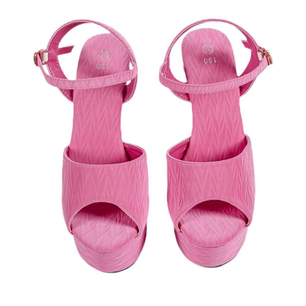 Super High Heels 8661-Q32 Sexy Wedding Party High Fashion Nightclub Stiletto Heels Extreme Heel Peep Toe Sandals Platform High Heels