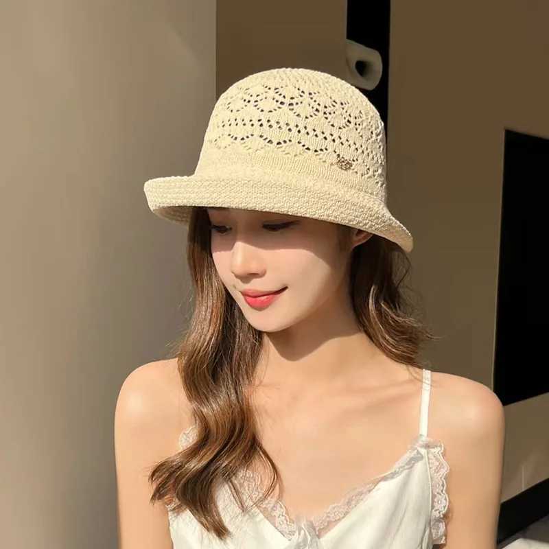 Summer Womens Sun Hat Breathable Hollow Design Small Brim Woven Craft Polyester Adjustable 56-58cm W250602