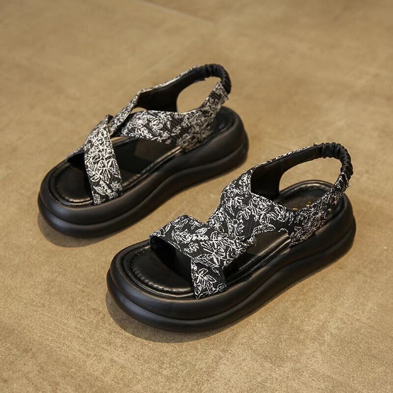 Roman Sandals for Women Summer Outdoor 2024 New Style High-End Feel with Skirts Casual Versatile Thick-Soled Sports Beach Shoes ddmythur
