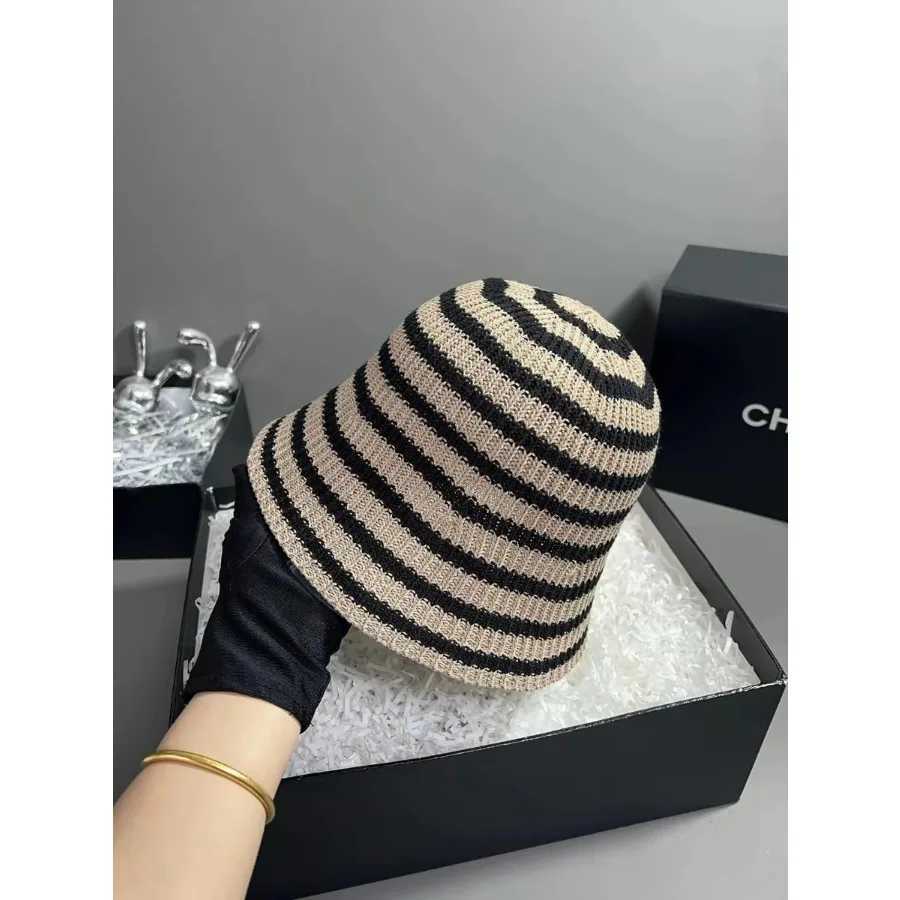 Caps for Men Striped Hollow Women Bucket Hat Spring Summer Outdoor Sunscreen Weave Breathable Fisherman Versatile Travel W250602
