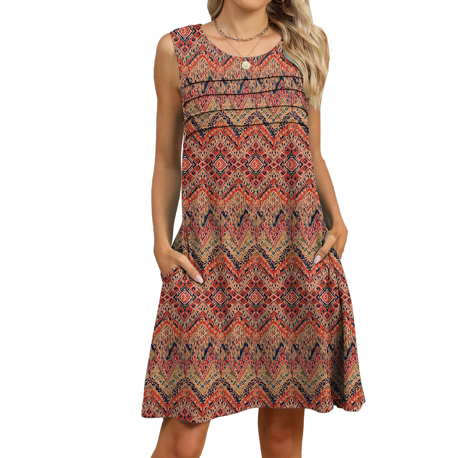 Luxury Designer Clothing Fashion 2025 Summer New Printed Vest Women's Loose Dress Fashion Designer Dress