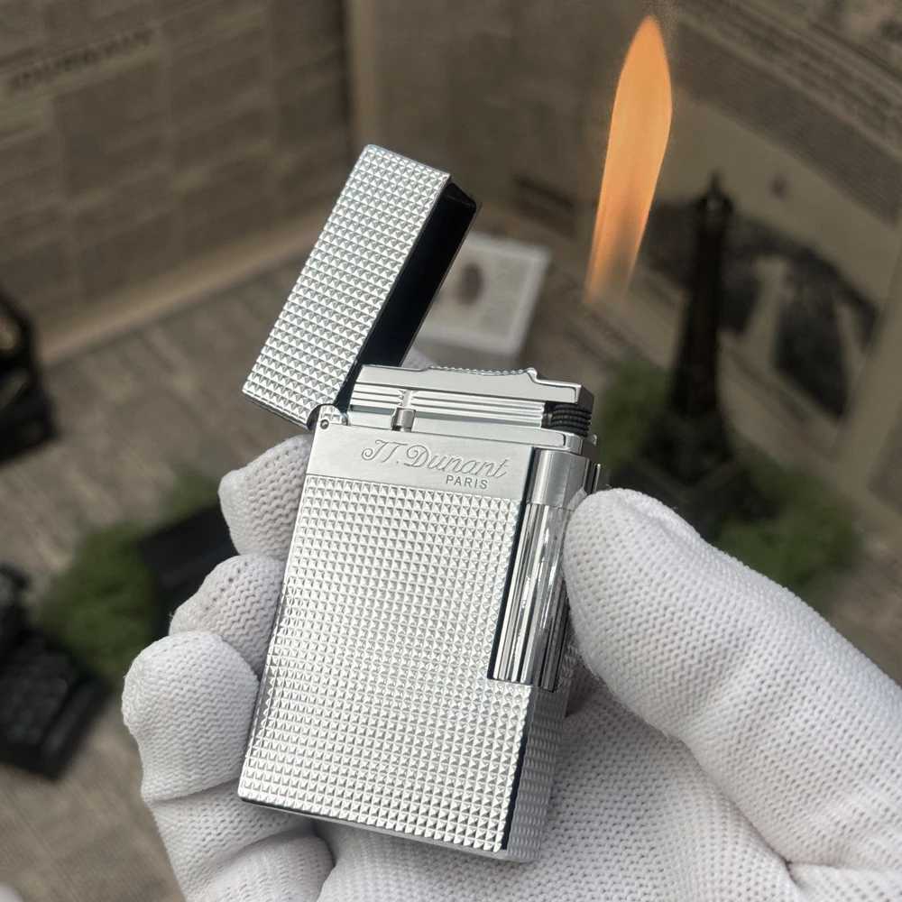 2025 HOT Sell Dunant Lighter Classic Engraved Loud Ping Sound Rechargeable Gas Lighters Ignite Cigar Tools Special Smoke GadgetsC250603