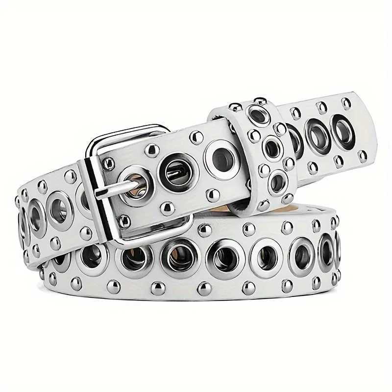 1/2pcs Womens Belt Fashionable Rivet Belt Personalized Needle Buckle Belt Street Trend Punk HipHop Style Y2K Belt Neutral Belts XJ250602