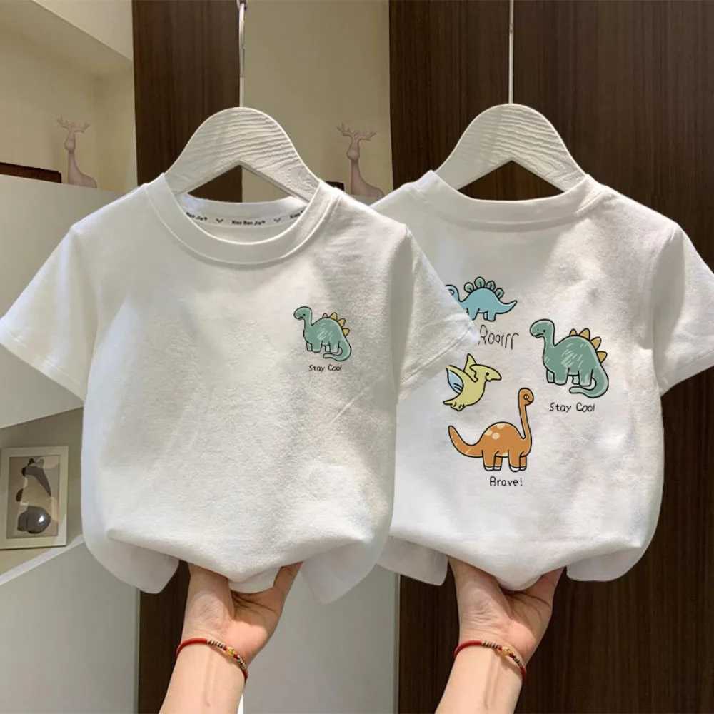 Childrens Short-Sleeved T-Shirt for Summer New Half-Sleeved T-Shirt for Medium and Large Boys and Girls Pure Cotton T250603