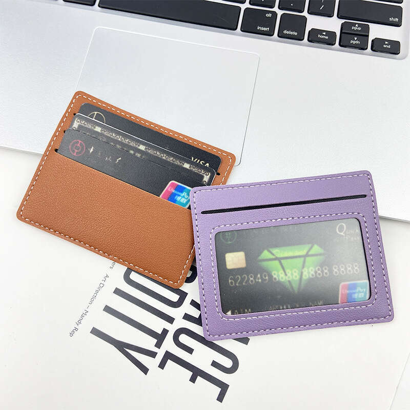 Frame 4 Slot Thin Women PU Leather Holder Card Case Customizable Printing