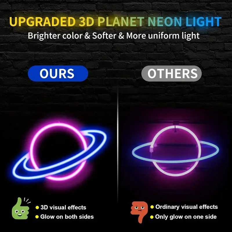 Planet Neon Sign 10 Levels Brightness LED Neon Lights Signs For Wall Decor USB Powered Neon Lights For Bedroom XJ250602