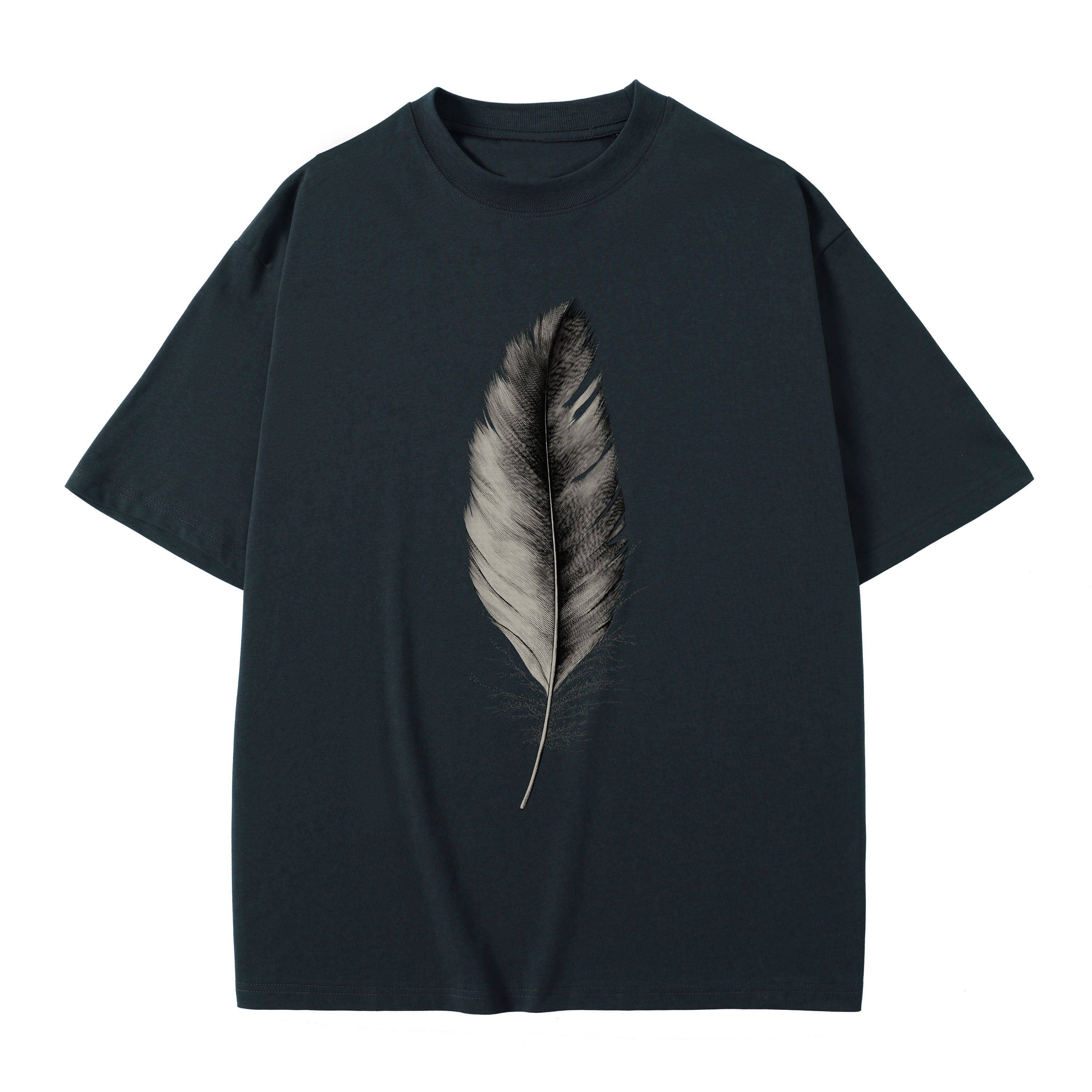 T-shirt men's top designer cotton T-shirt Silver Feather short sleeved clothing high-quality fashionable T-shirt BROADTRUE