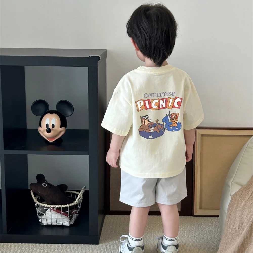Summer short-sleeved T-shirt for boys and girls childrens pure cotton breathable fashionable trendy childrens clothing T250603