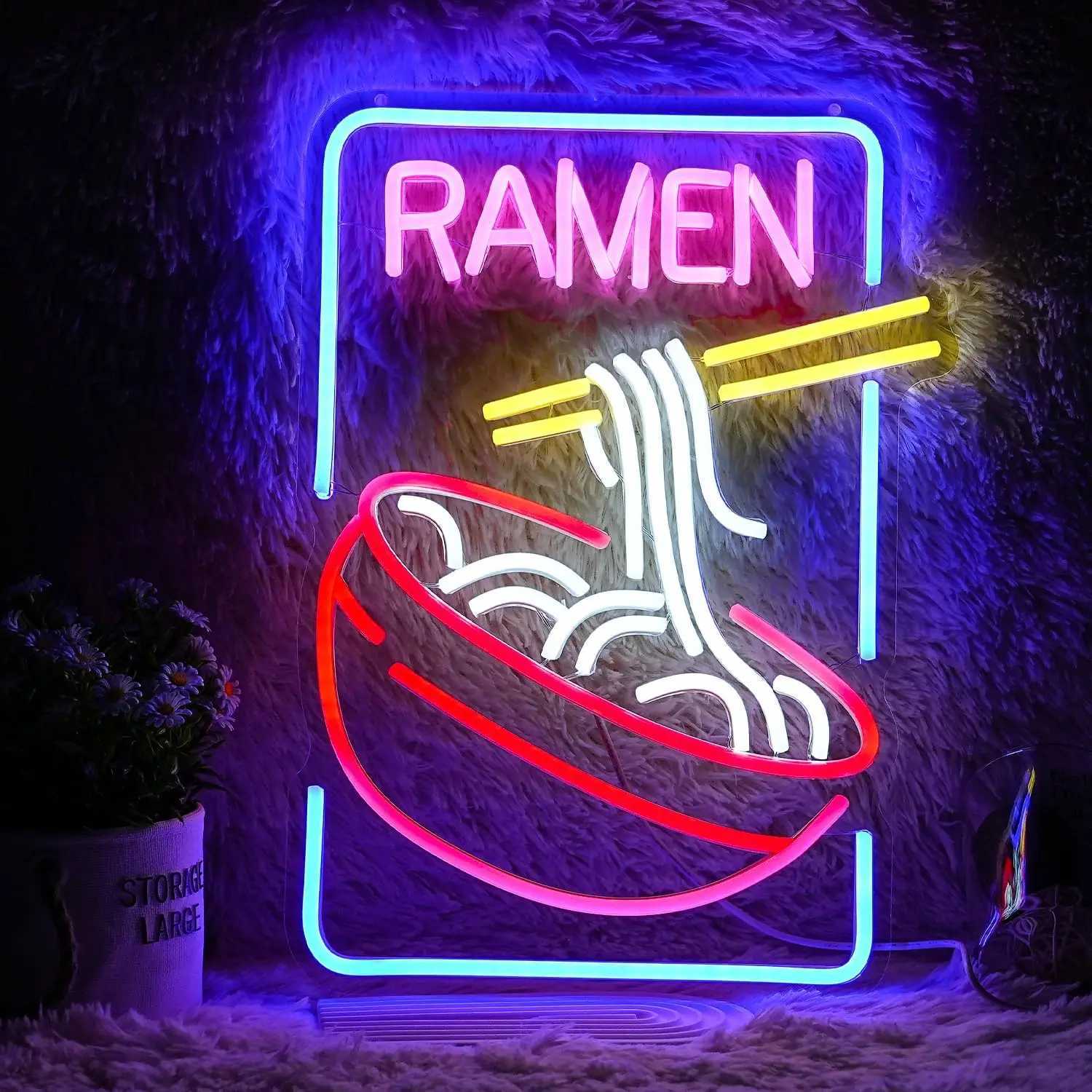 Ramen Neon Signs LED Neon Light Sign Light Up Neon Signs Wall Decor for Restaurant Ramen Shop Window16.5X12 XJ250602