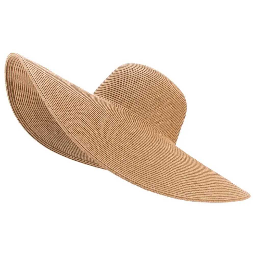 Lawliet 7.1/18cm Foldable Oversized Wide Brim Sun Beach Straw Hat Wedding Womens Floppy Party Dressy A330 W250602