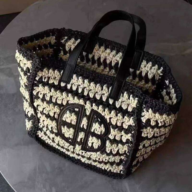 Straw Beach Tote Bags For Women Designer Handbags And Purses 2024 New In Fashion Handmade Weave Large Capacity Shoulder