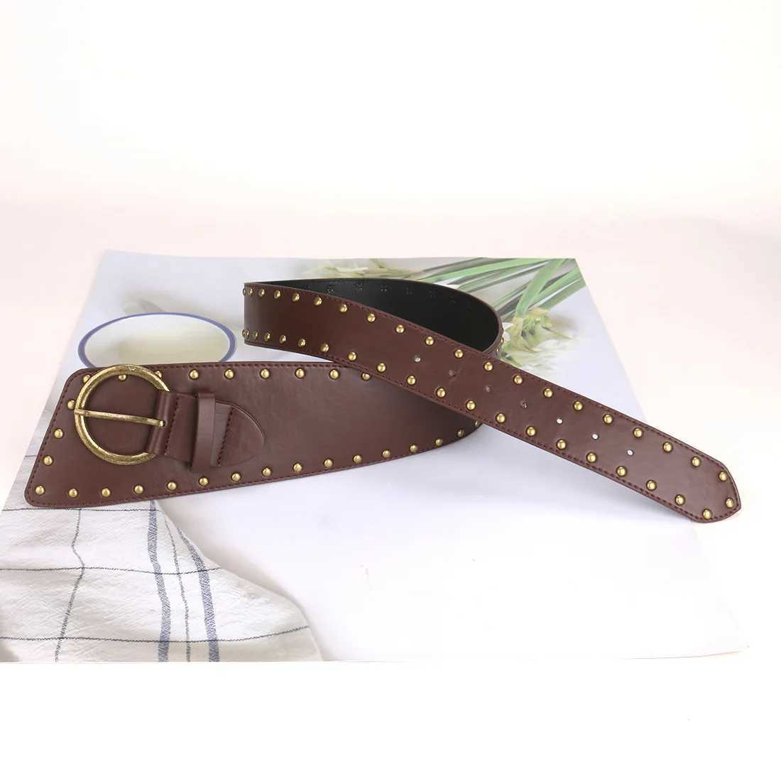 Ladies Rivet Pin Buckle Bronze Stud Buckle External Belts For Women Girdle Decorate Waist Corset Pung Cowgirl On Dress Coat XJ250602