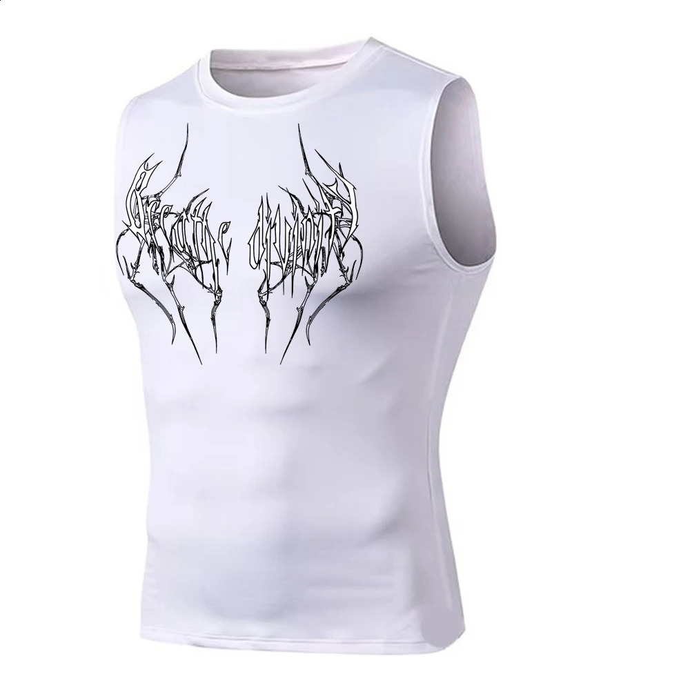 Mens Compression Tank Tops Gym Workout Running Sport Vest Summer Athletic Sleeveless Undershirt Base Layer Quick Dry Stretchy 250527