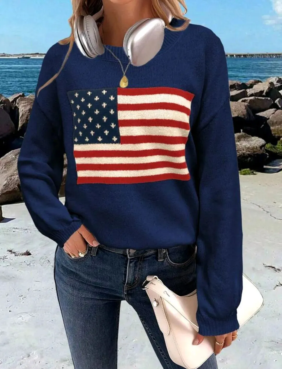 Designer Women's Sweaters Y2k Women Winter Vintage Ladies American Knit Sweater Aesthetics Long Sleeve Oversize Pullover Tops Clothes Gifts