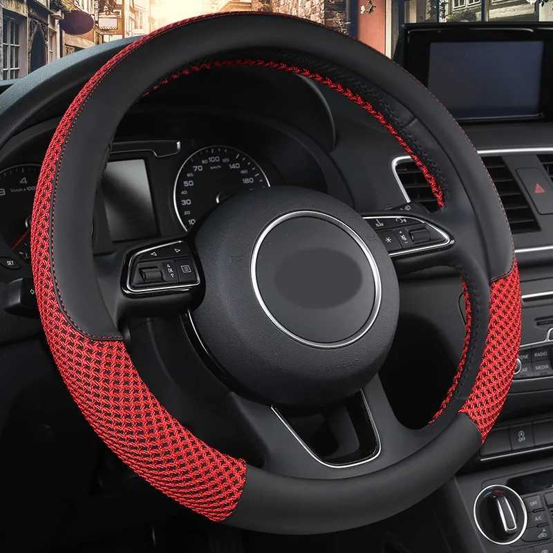 Car Steering Wheel Covers Accessories Fiber Leather With Inner Ring Interior Supplies Suitable For 14.5-15 Inches R250603