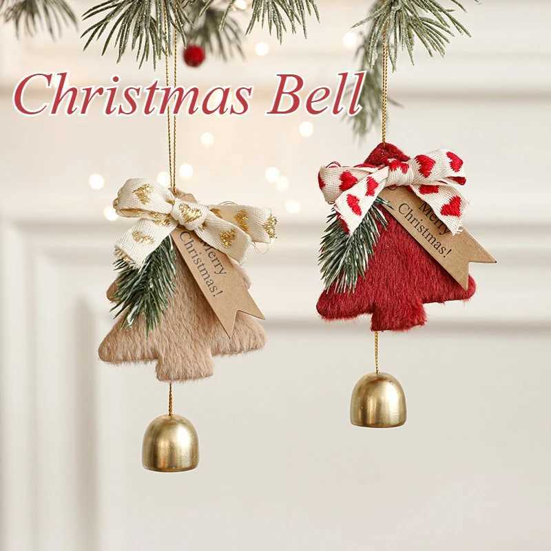 Christmas Bell Pendant Nordic-style Felt Fabric Christmas Tree Bell Decoration Door Handle and Rearview Mirror Decoration GiftsXJ250602