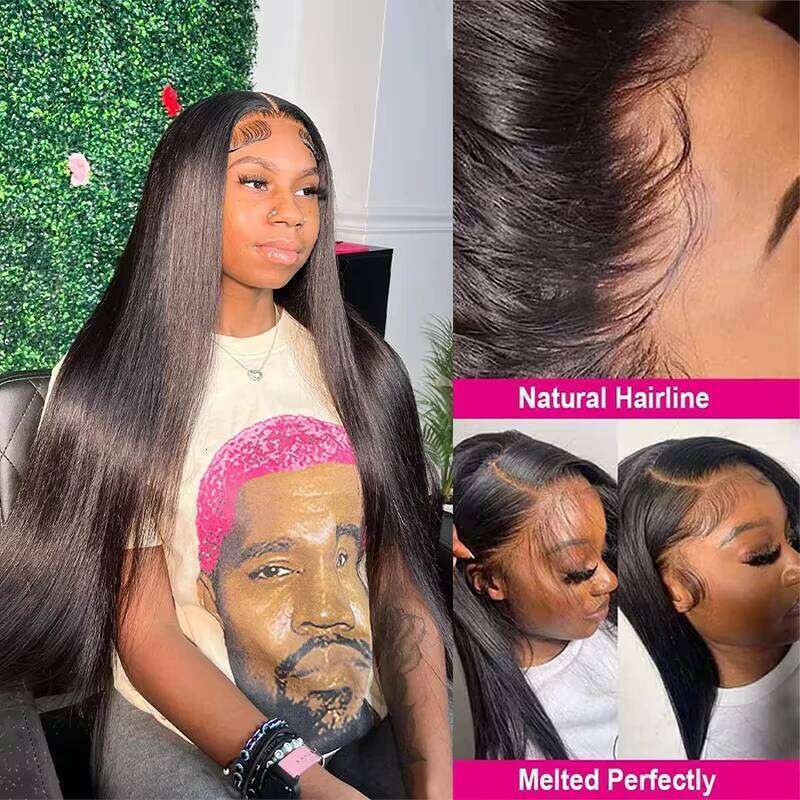 40 Inch 250 Density Straight Front Wigs Human Hair 13x6 Hd Frontal Wig Transparent Lace 13x4 Pre Plucked For Women