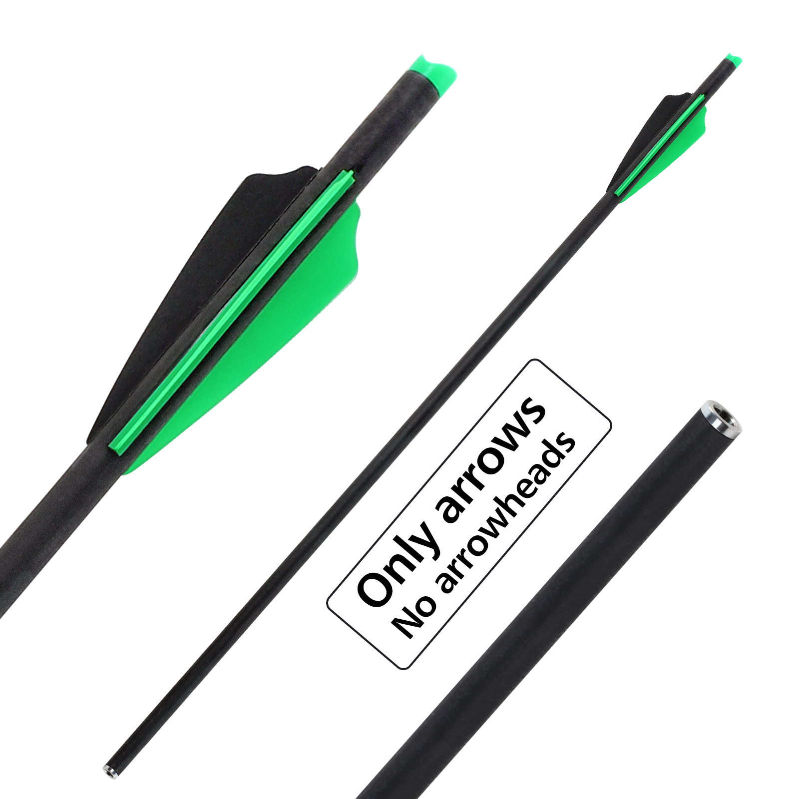 Crossbow Bolts without Arrow Tips 20 inch Carbon Crossbow Arrows Hunting Arrows for Crossbow Arrows Half-Moon Nocks Archery Arrow (Pack of 6)