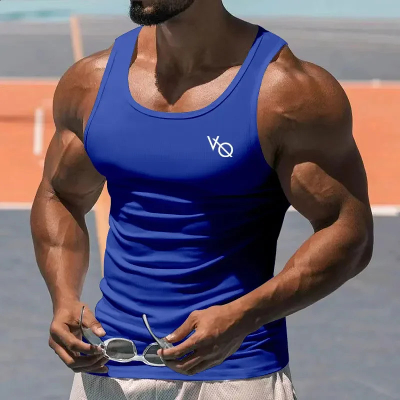 Mens Tank Top Summer Gym Exercise Square Collar Sleeveless Tshirt Breathable and Comfortable Casual Sports Vest 250527