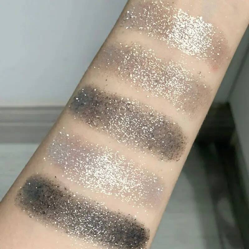 9 Colors Punk y Matte Glitter Eyeshadow Cool Toned Gray Black Pigment Palett Shimmer Eye Shadow Makeup Palette