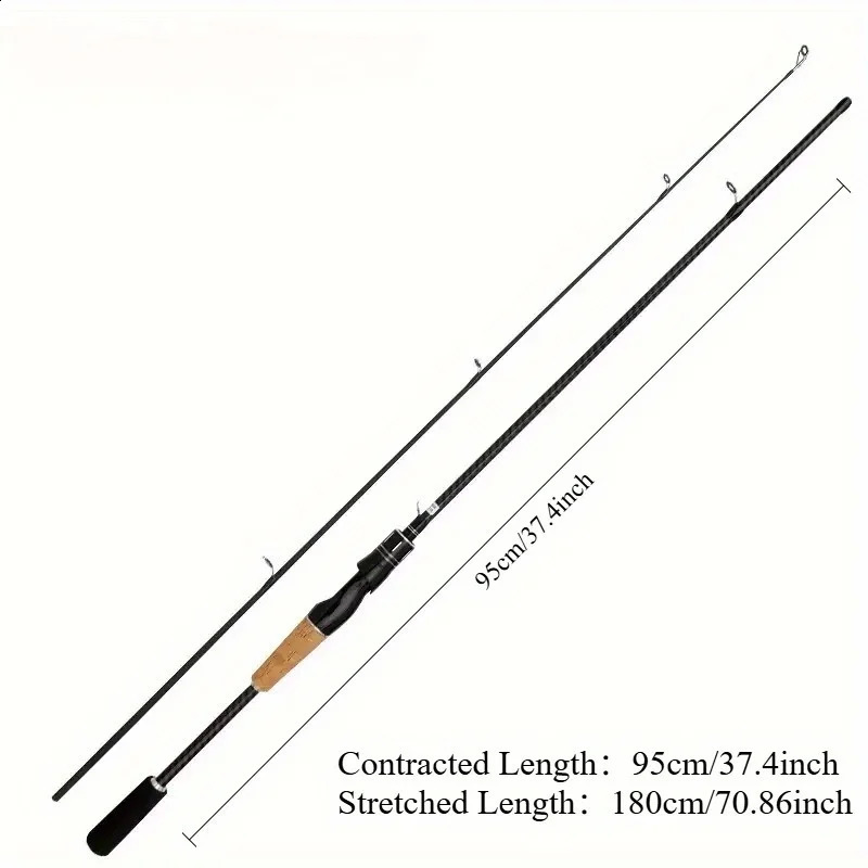 Carbon Lure Rod with Wooden Handle180cm7086inchSuitable for a variety of fishing environments 250530