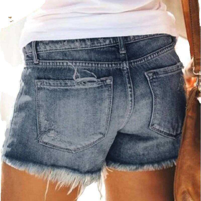 Denim Shorts Jeans Shorts Fashion Summer Ripped Fringe Denim Shorts For Women Ripped Short Jeans