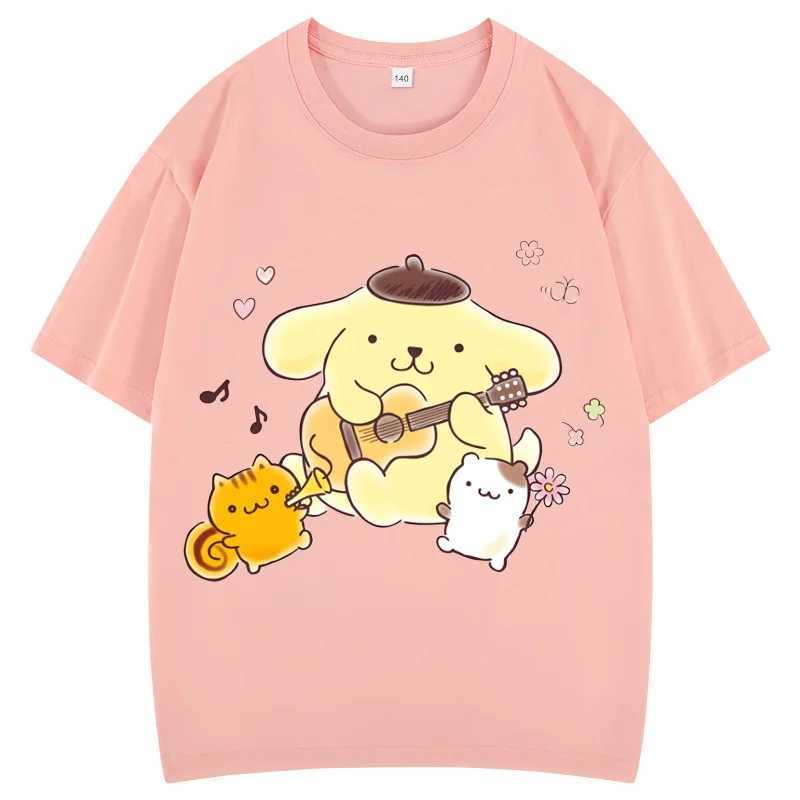 Pom Purin T-shirt Set Kids Cartoon Casual Summer Teen Short-sleeved Girls T-shirt Boys Clothing T250603