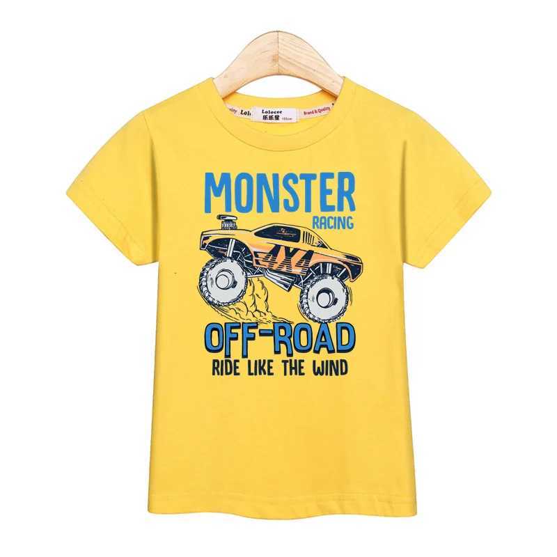 3-13T Summer Monster Truck T-shirt Baby Boys Cartoon Shirt Children Short Sleeve Cotton Tops Tees T250603