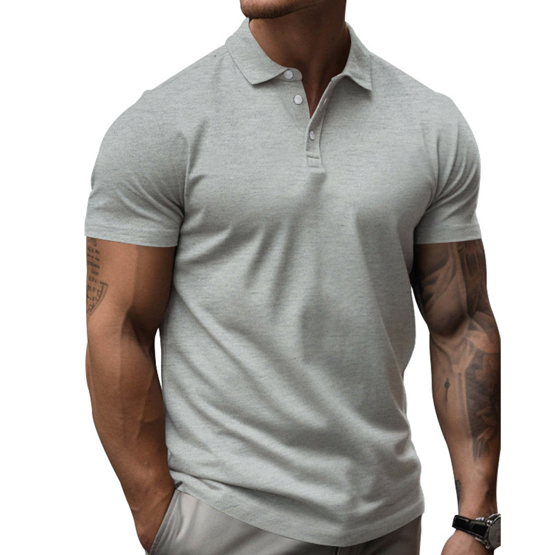 polo shirt mens designer polo Men's Polo Shirt Short Sleeve Plus Size Loose Fit Collared Solid Color T Shirt