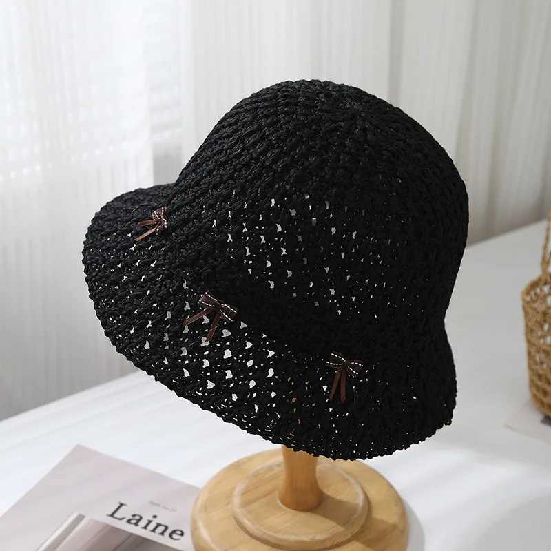 Womens Bucket Hat Summer Sweet Bow Fisherman Cap Casual Sunshade Sun Hat Breathable Bob Cap Sunhat New W250602