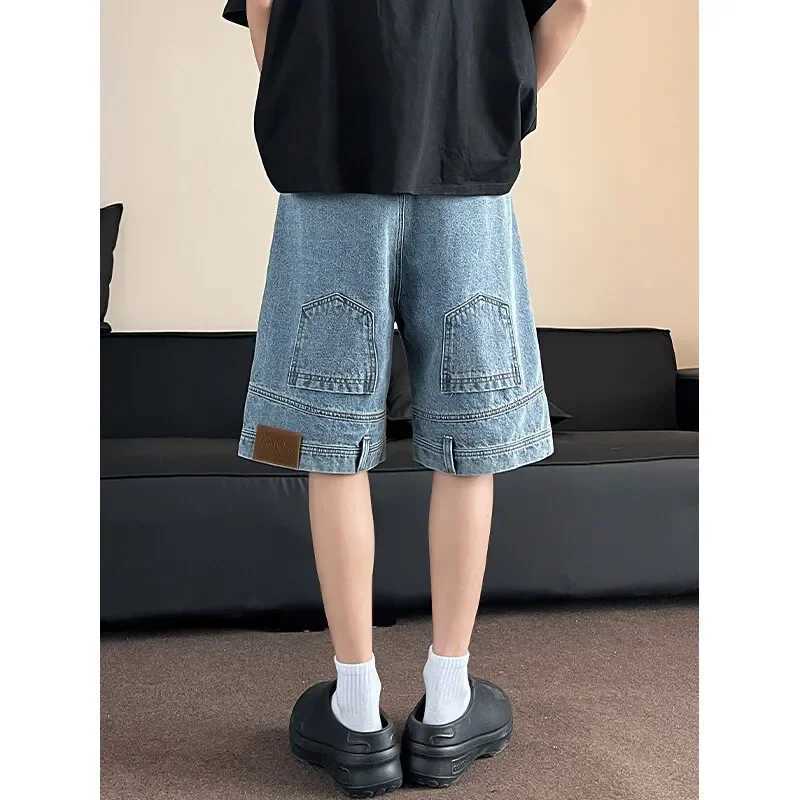 2025 Men Denim Shorts Blue Washed Denim Shorts Casual Distressed Design Summer Streetwear Fashion Comfort Fit T250603