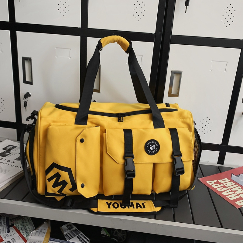 Outdoor Trendy Color-Block Multifunctional Travel Dry and Wet Separation, Fashionable Gym Bag with Shoe Compartment, Large Capacity Backpack