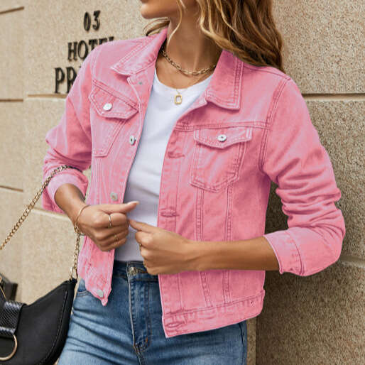 Fashion Slim Fit Turn-Down Collar Denim Jacket B5