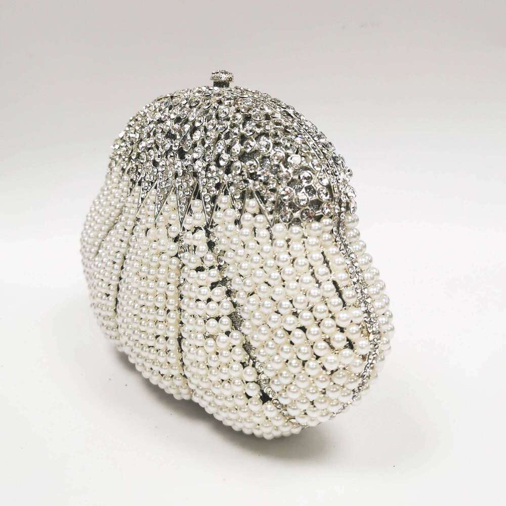 Women Pearl XIYUAN Crystal Dia Elegant Handbag Gala Dinner Party Banquet Purse Wedding Bridal Female tail Evening Bag